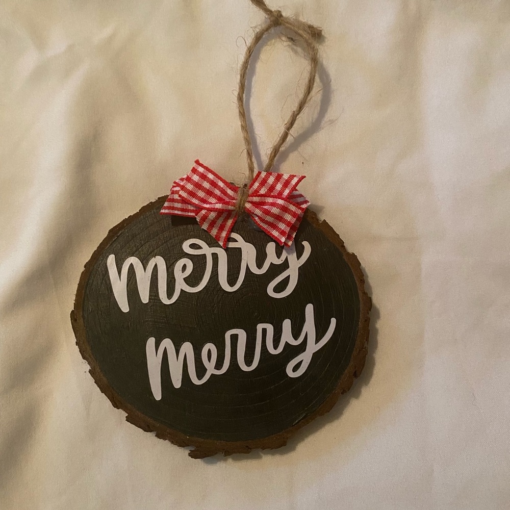Rustic Merry Merry Holiday Ornament